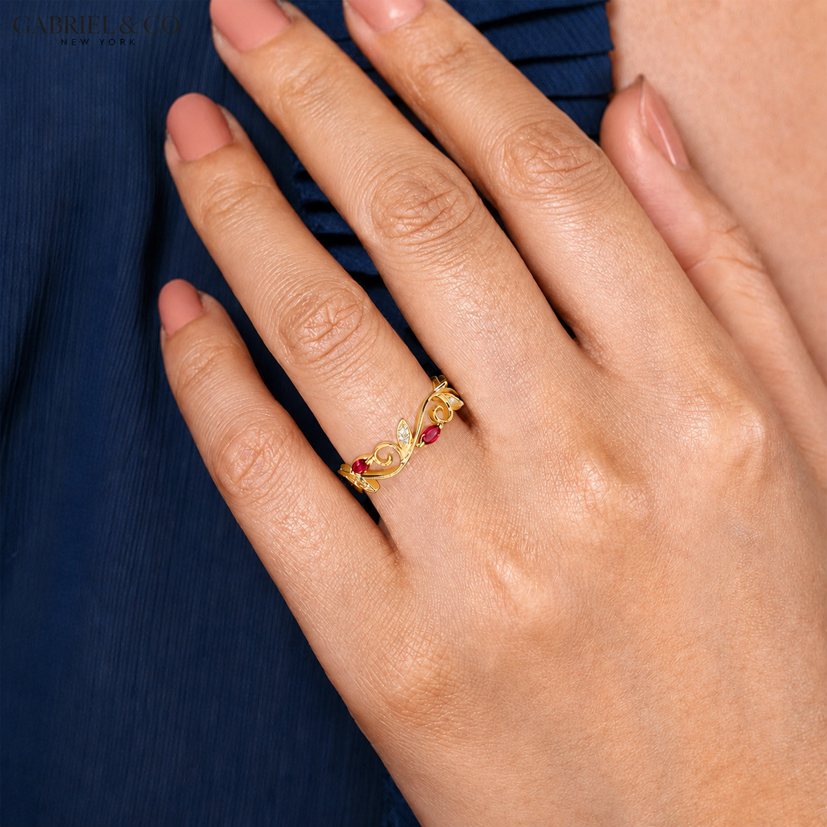 Genuine Ruby & Diamond Vintage Milgrain Ring
