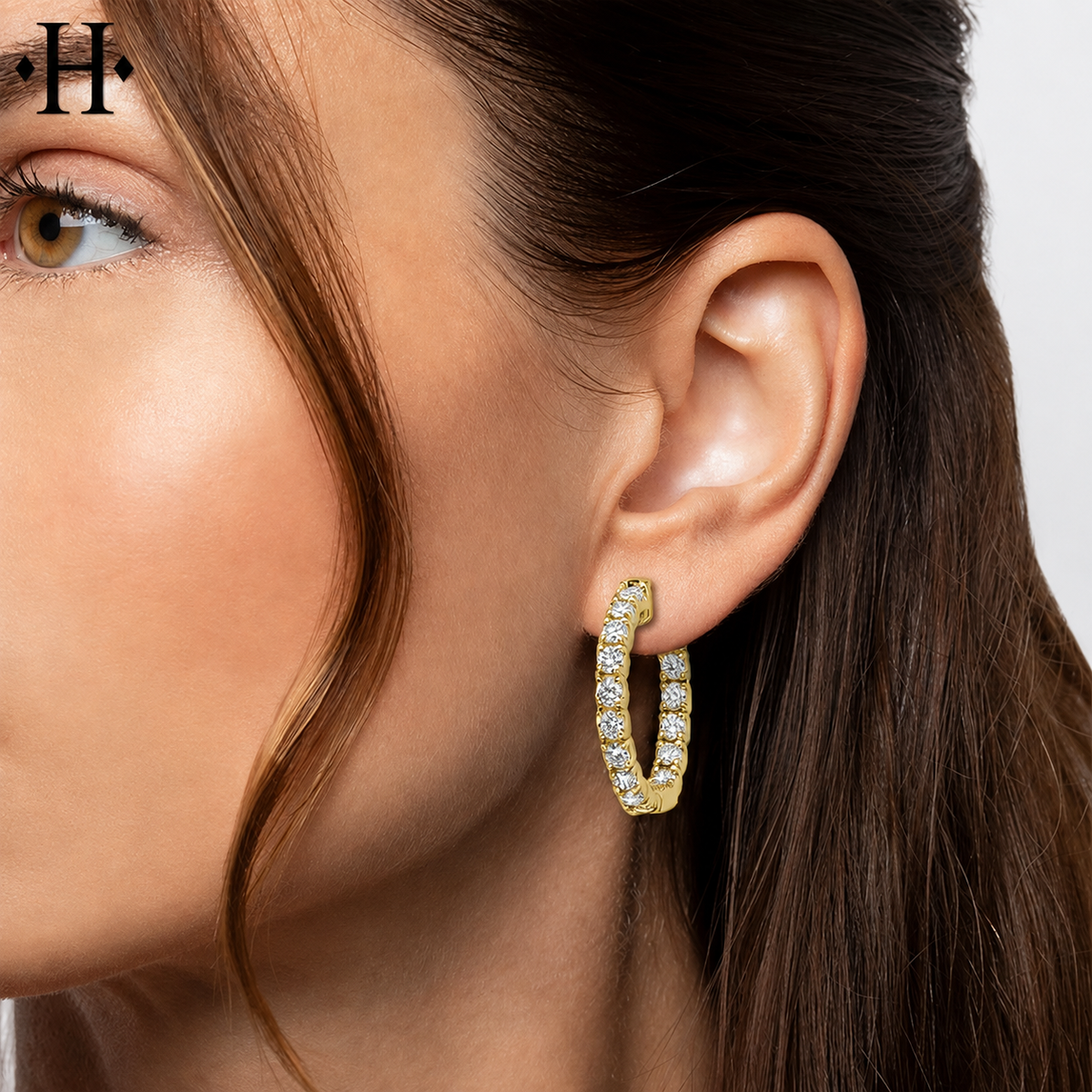 2.00cts Inside-Out Lab Grown Diamond Locking Hoop Earrings