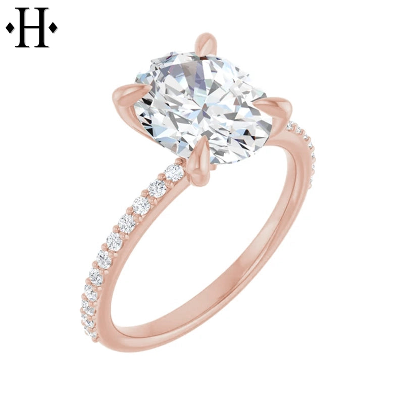 1.00ctr-3.00ctr Oval Cut Lab Grown Diamond Ring Tailor Made