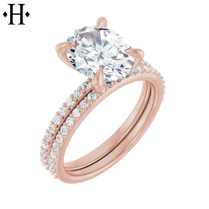 1.00ctr-3.00ctr Oval Cut Lab Grown Diamond Ring Tailor Made