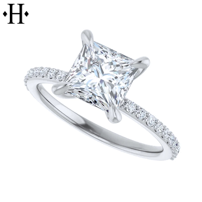 1.70ctw Princess Cut Lab Grown Diamond Ring