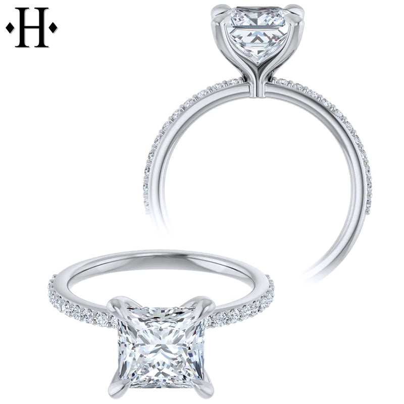 1.00ctr-3.00ctr Princess Cut Lab Grown Diamond Ring Tailor Made