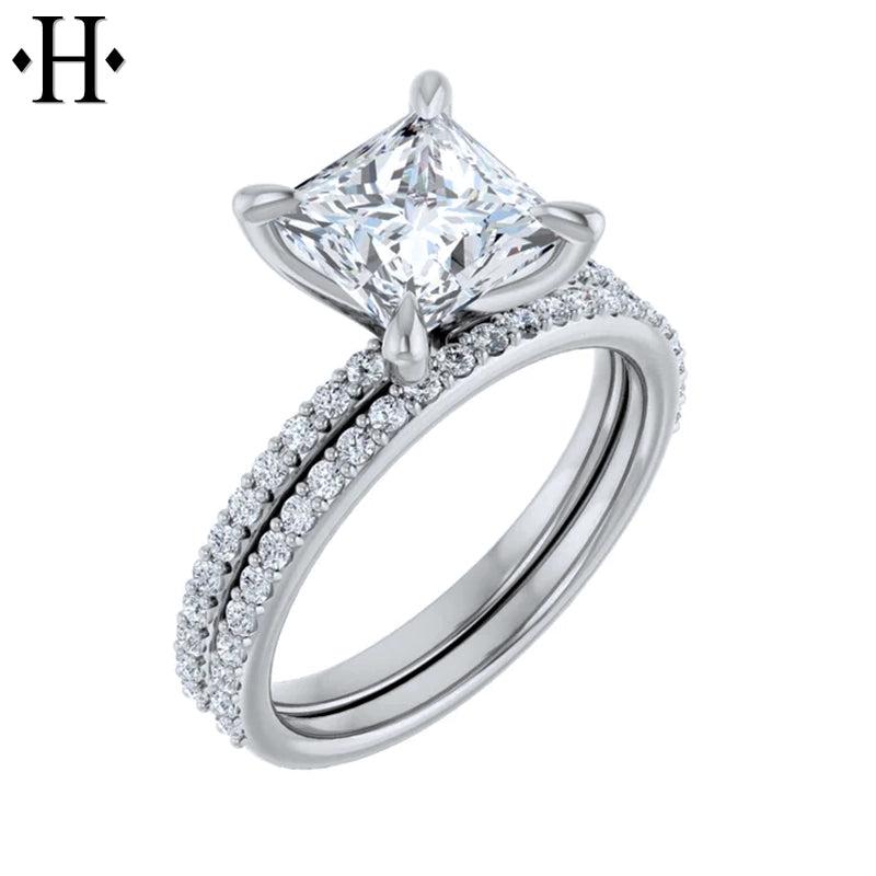1.00ctr-3.00ctr Princess Cut Lab Grown Diamond Ring