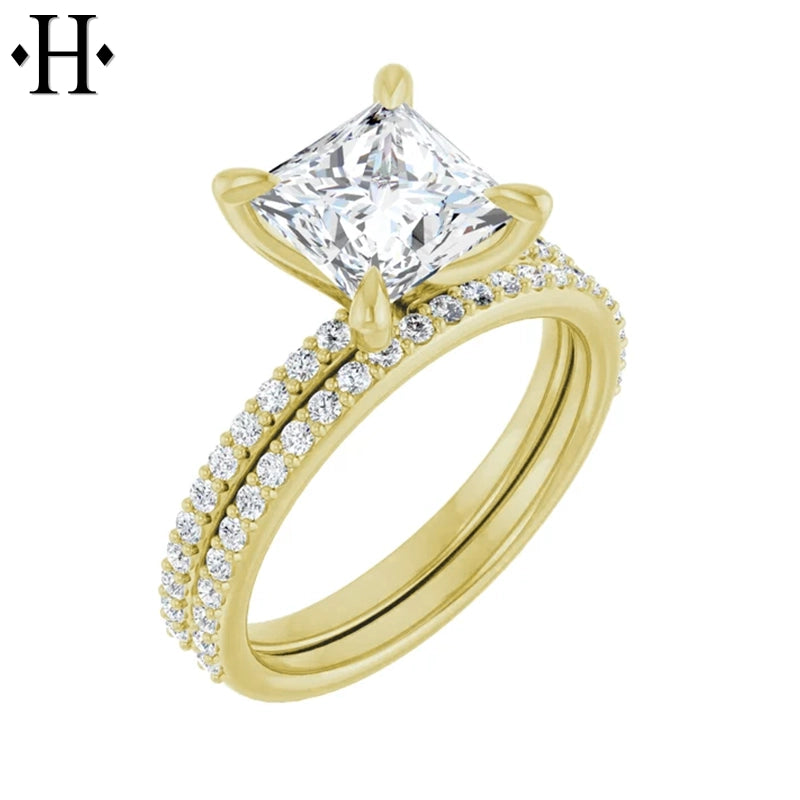 1.00ctr-3.00ctr Princess Cut Lab Grown Diamond Ring