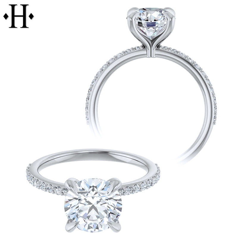 1.00ctr-3.00ctr Round Cut Lab Grown Diamond Ring Tailor Made