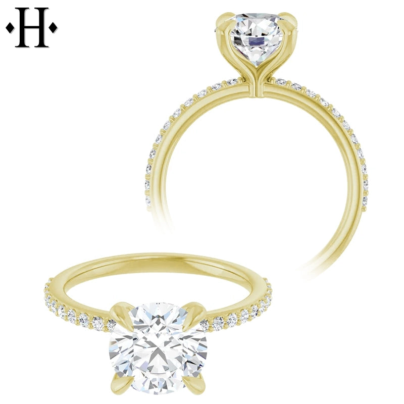 1.00ctr-3.00ctr Round Cut Lab Grown Diamond Ring Tailor Made