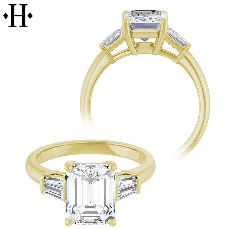 1.50ctr-3.00ctr Emerald Cut Lab Grown Diamond Ring
