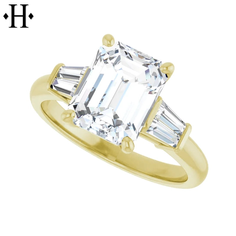 1.50ctr-3.00ctr Emerald Cut Lab Grown Diamond Ring