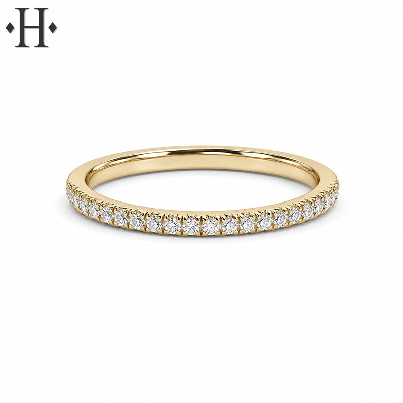0.10ctw Natural Diamond French Cut Pavé Ring 1.5mm