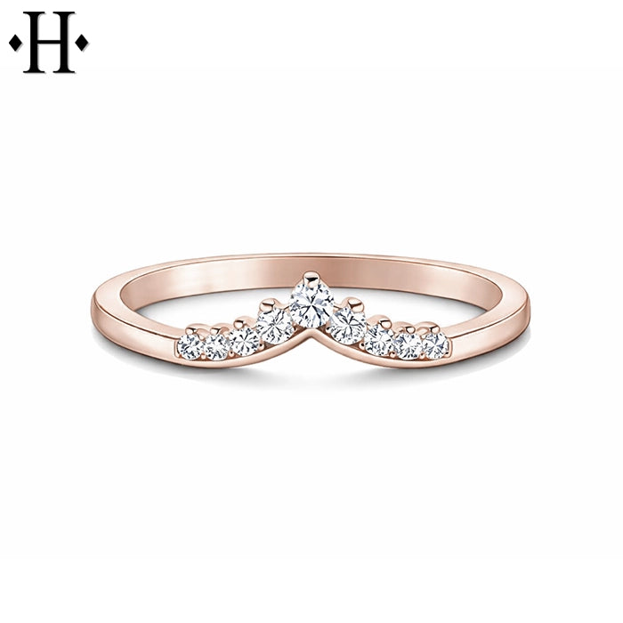0.15ctw Natural Diamond Curved Ring 1.5mm