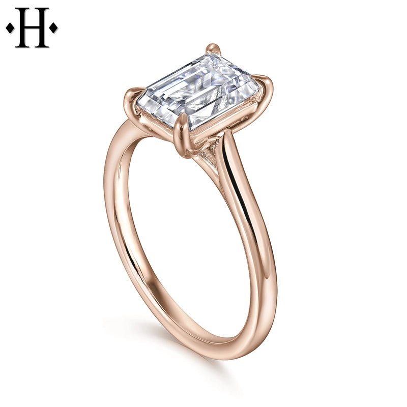 1.00ctr-3.00ctr Emerald Cut Lab Grown Diamond Ring