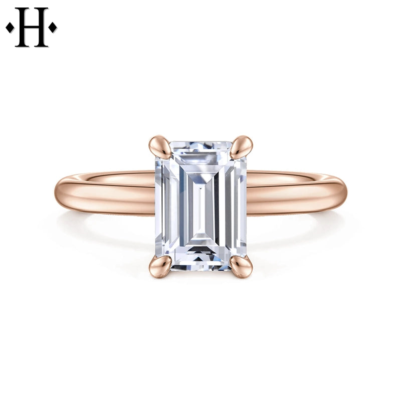 1.00ctr-2.00ctr Emerald Cut Lab Grown Diamond Ring Tailor Made