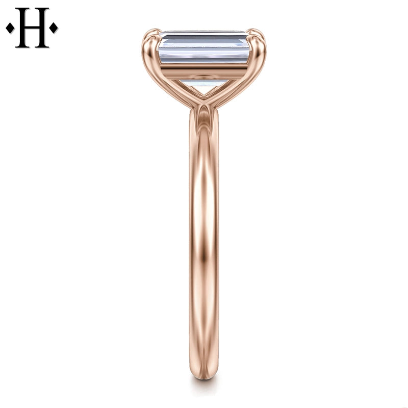 1.00ctr-2.00ctr Emerald Cut Lab Grown Diamond Ring Tailor Made