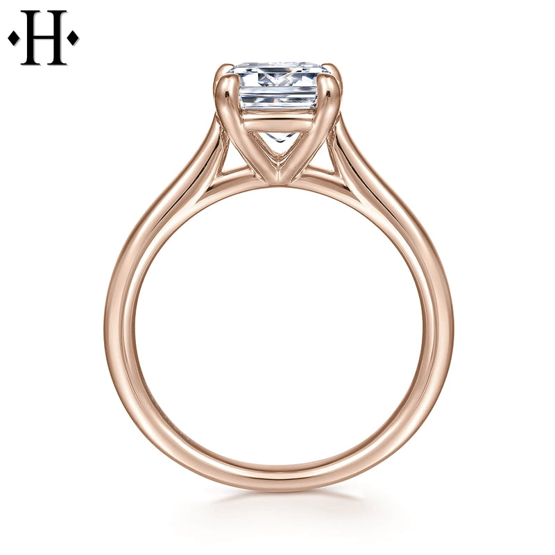 1.00ctr-3.00ctr Emerald Cut Lab Grown Diamond Ring
