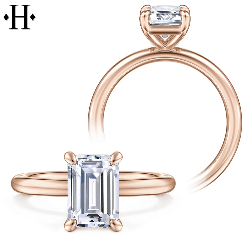 1.00ctr-2.00ctr Emerald Cut Lab Grown Diamond Ring Tailor Made
