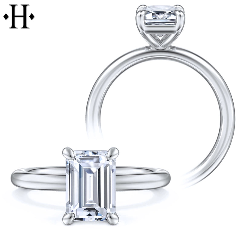 1.00ctr-2.00ctr Emerald Cut Lab Grown Diamond Ring Tailor Made