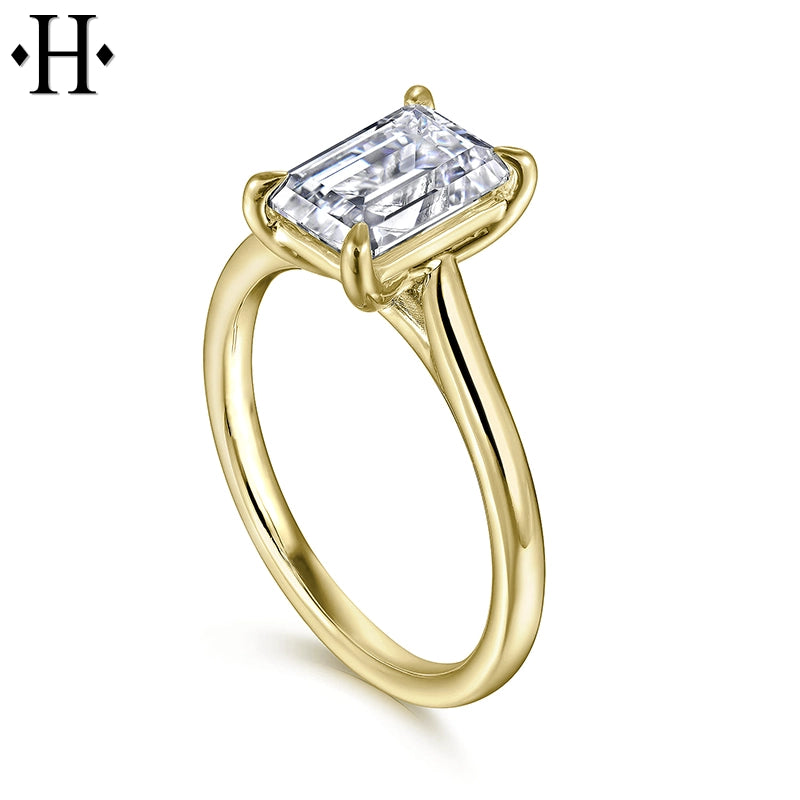 1.00ctr-3.00ctr Emerald Cut Lab Grown Diamond Ring Tailor Made