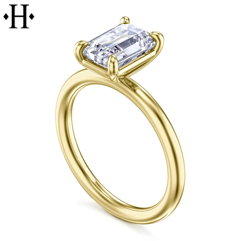 1.00ctr-2.00ctr Emerald Cut Lab Grown Diamond Ring Tailor Made