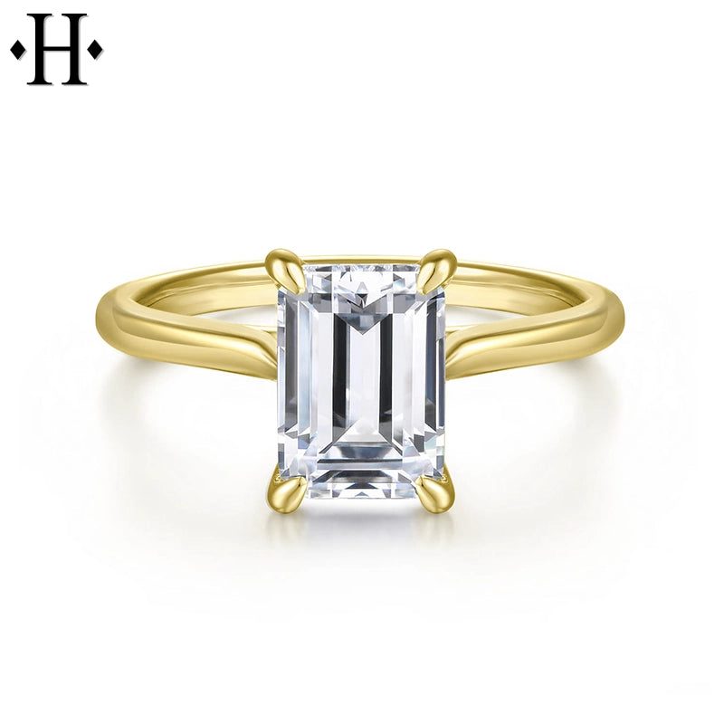 1.00ctr-3.00ctr Emerald Cut Lab Grown Diamond Ring