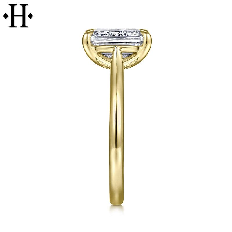 1.00ctr-3.00ctr Emerald Cut Lab Grown Diamond Ring