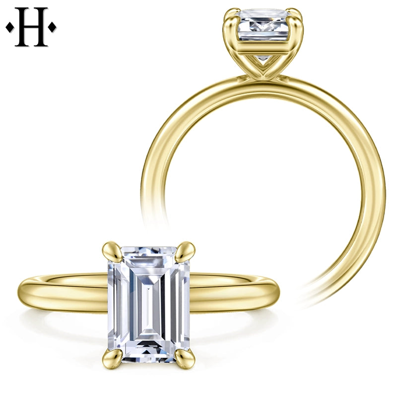 1.00ctr-2.00ctr Emerald Cut Lab Grown Diamond Ring Tailor Made