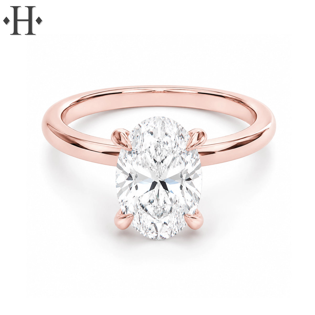 1.00ctr-3.00ctr Oval Cut Moissanite Ring Tailor Made