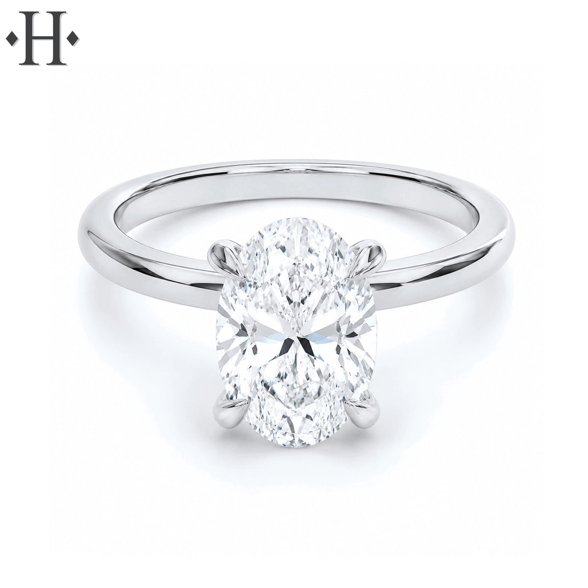 1.00ctr-3.00ctr Oval Cut Moissanite Ring Tailor Made