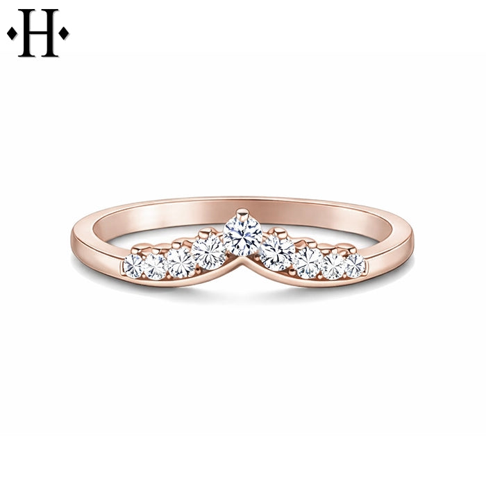 0.25ctw Natural Diamond Curved Ring 1.5mm