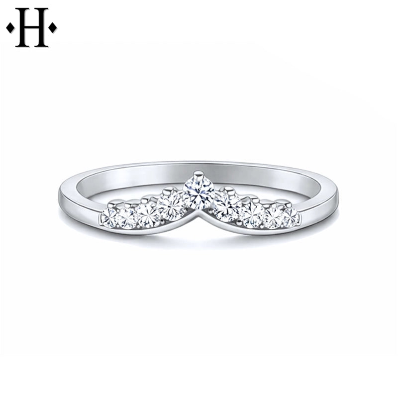 0.25cts Natural Diamond Curved Ring 1.5mm