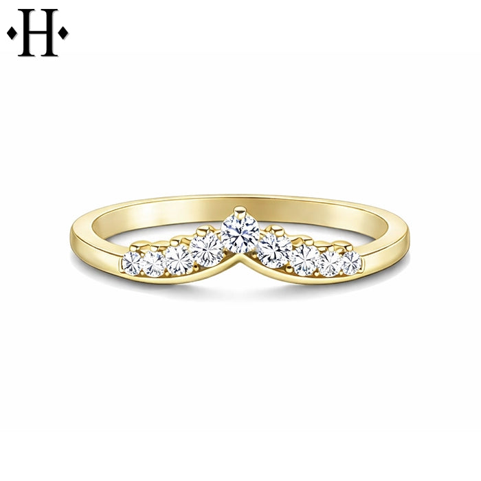 0.25ctw Natural Diamond Curved Ring 1.5mm