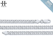 Sterling Silver 5.25mm Italian Solid Double Curb Necklace
