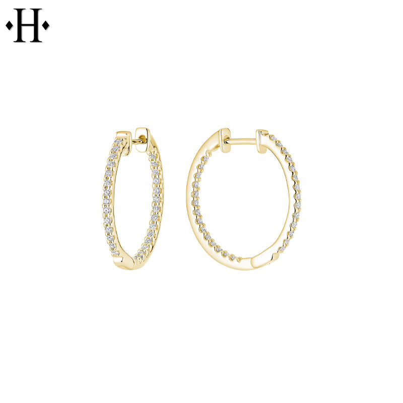 0.20cts Natural Diamond Inside-Out Hoop Earrings