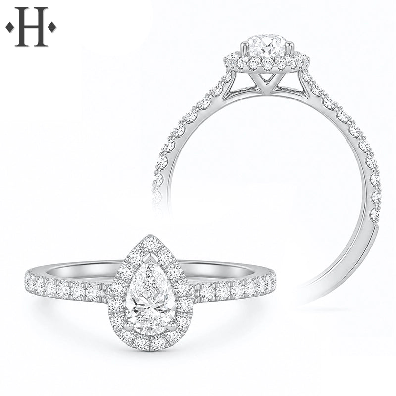 0.84ctw Pear Cut Lab Grown Diamond Ring