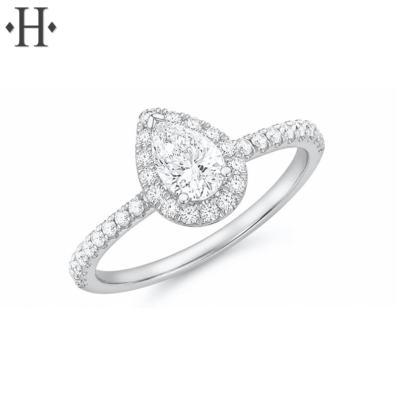 0.84ctw Pear Cut Lab Grown Diamond Ring