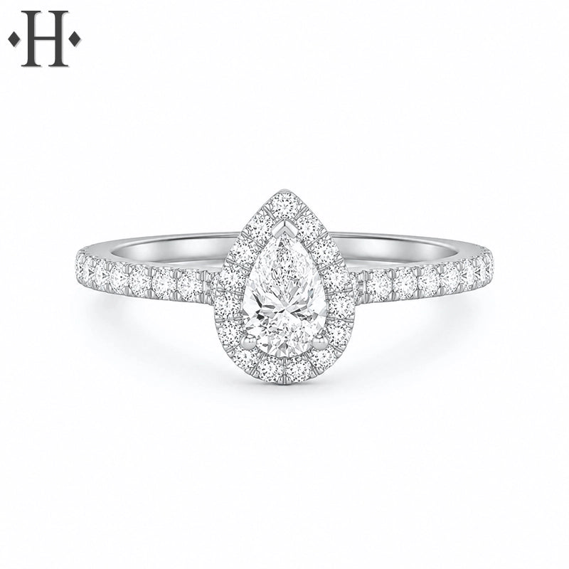 0.84ctw Pear Cut Lab Grown Diamond Ring