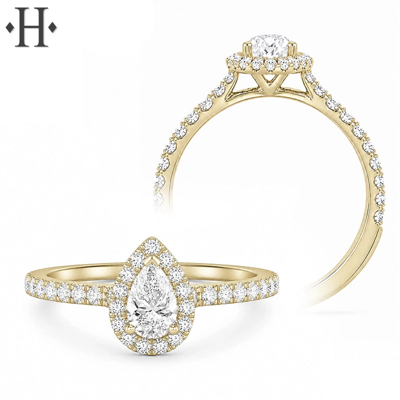 1.05ctw Pear Cut Lab Grown Diamond Ring