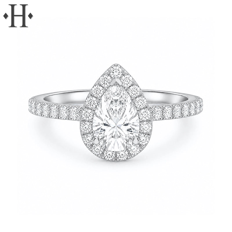 1.37ctw Pear Cut Lab Grown Diamond Ring