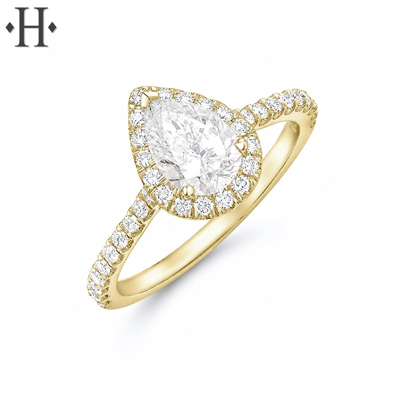 1.37ctw Pear Cut Lab Grown Diamond Ring