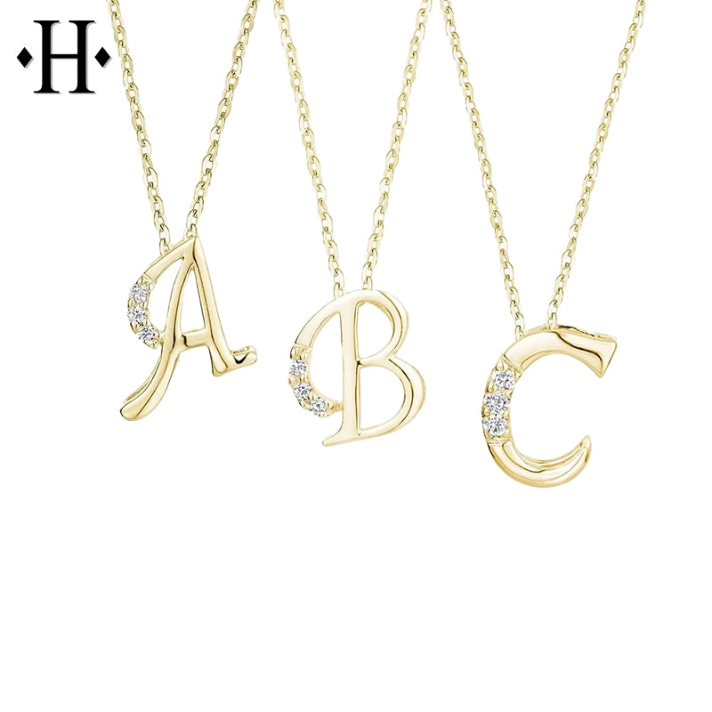 Natural Diamond Initial Pendants