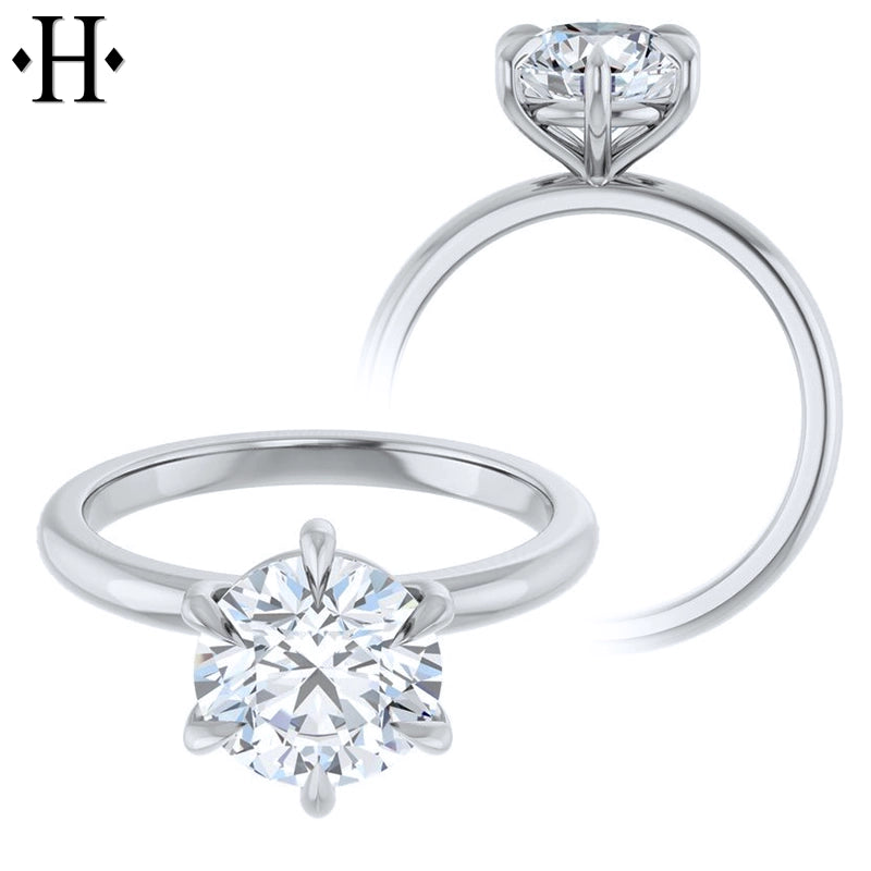 1.00ctr-3.00ctr Round Cut Moissanite Ring Tailor Made