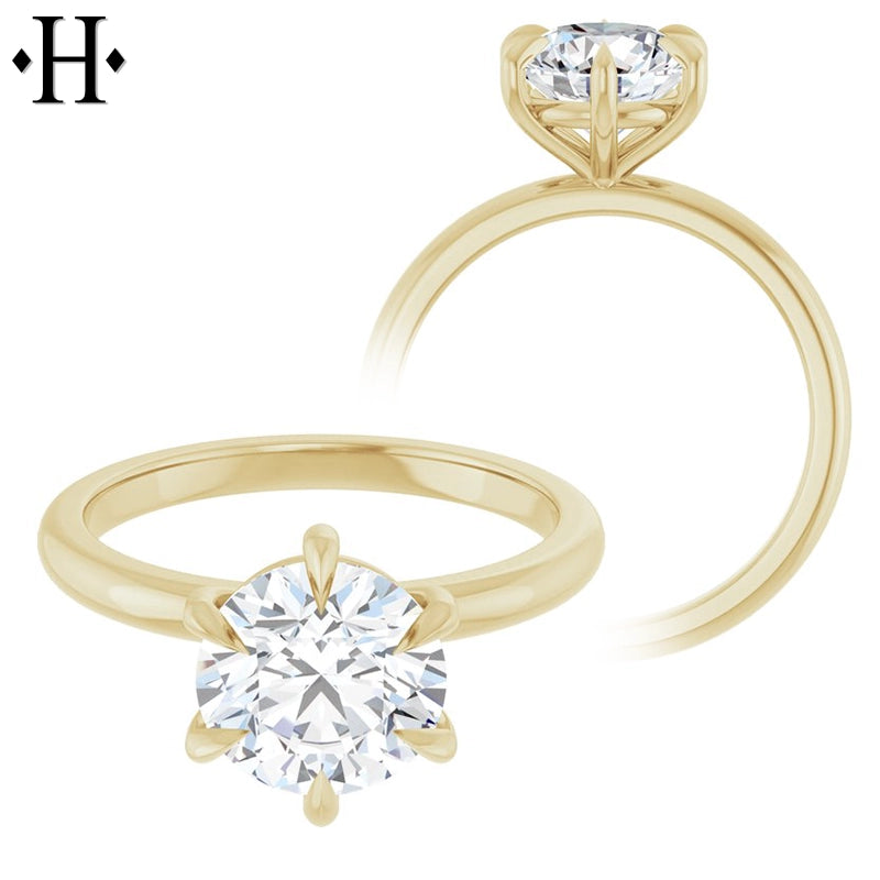 1.00ctr-3.00ctr Round Cut Moissanite Ring Tailor Made
