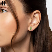10kt Genuine Peridot & Diamond Earrings