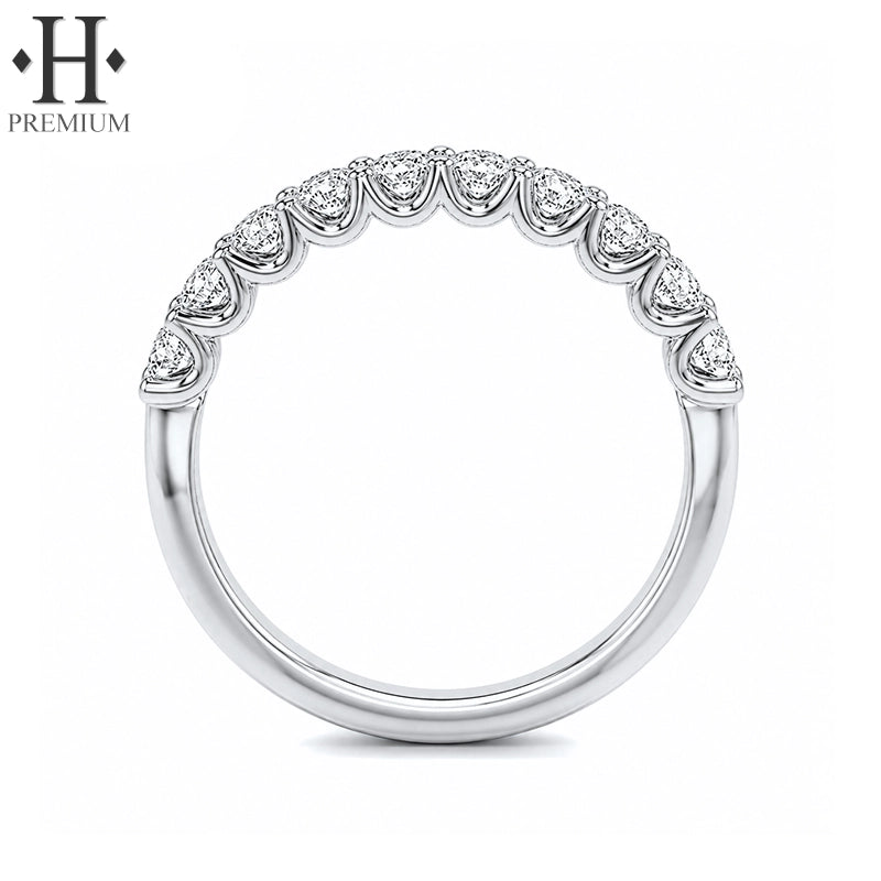 0.50ctw Premium Natural Diamond French U-Pavé Ring 2.5mm