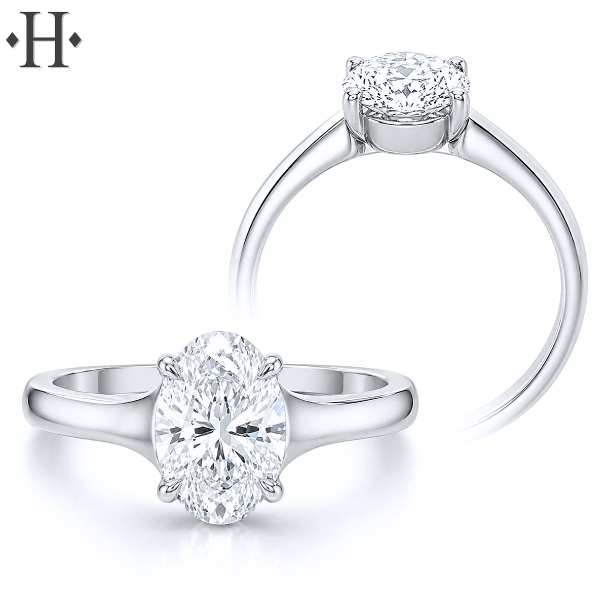 1.00ctr-1.50ctr Oval Cut Lab Grown Diamond Ring Tailor Made
