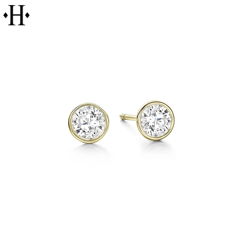 10kt 1.00cts Bezel Set Lab Grown Diamond Earrings