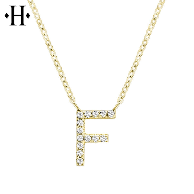 10kt Natural Diamond Initial Pendants