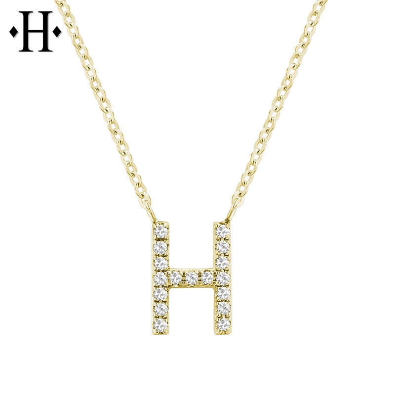 10kt Natural Diamond Initial Pendants