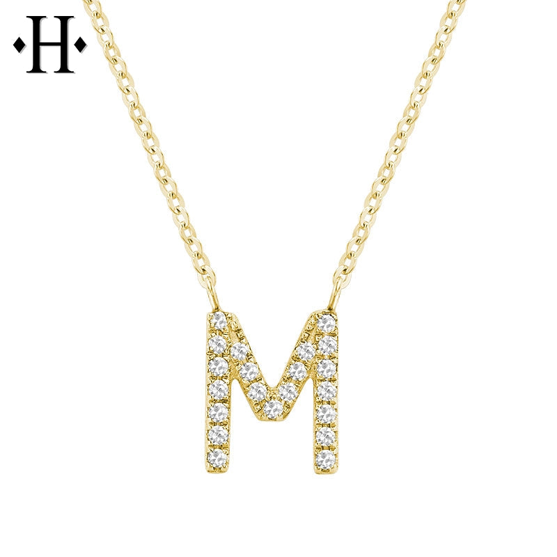 10kt Natural Diamond Initial Pendants
