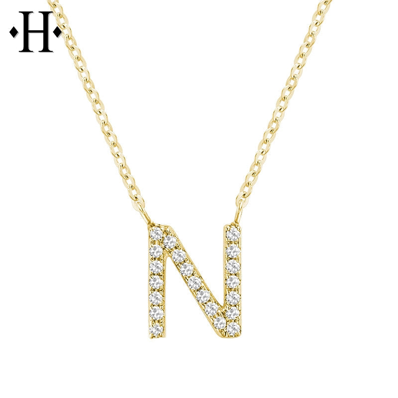10kt Natural Diamond Initial Pendants