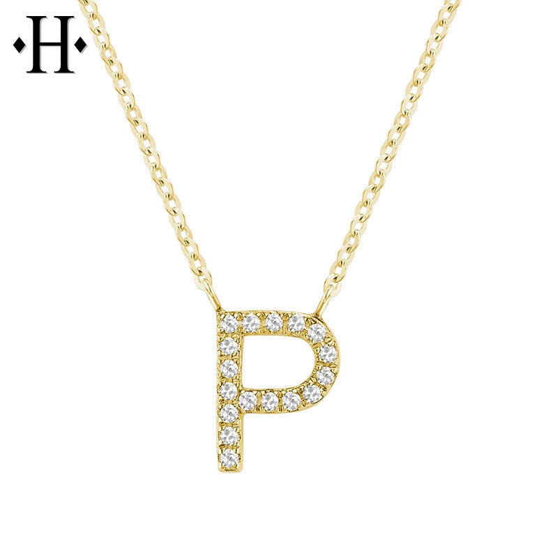 10kt Natural Diamond Initial Pendants